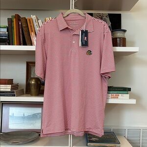 Chicago Blackhawks Vineyard Vines Golf Polo Men’s Large Red White Stripe New!